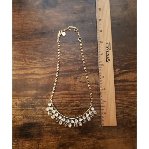 Givenchy Gold tone Statement Necklace Rhinestone Dangle Collar Chain Runway - Picture 6 of 16